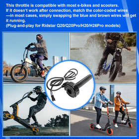 Hizoncore Ridstar Q20 long 1.5m cable and connector showing flexible routing and plug-and-play fit