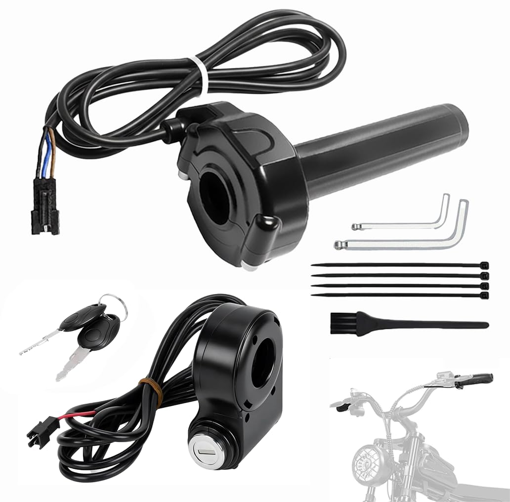 Hizoncore Ridstar Q20 throttle front view showing compact housing and ergonomic grip benefit improved control