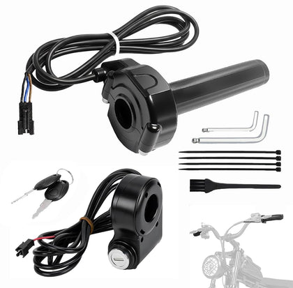 Hizoncore Ridstar Q20 throttle front view showing compact housing and ergonomic grip benefit improved control
