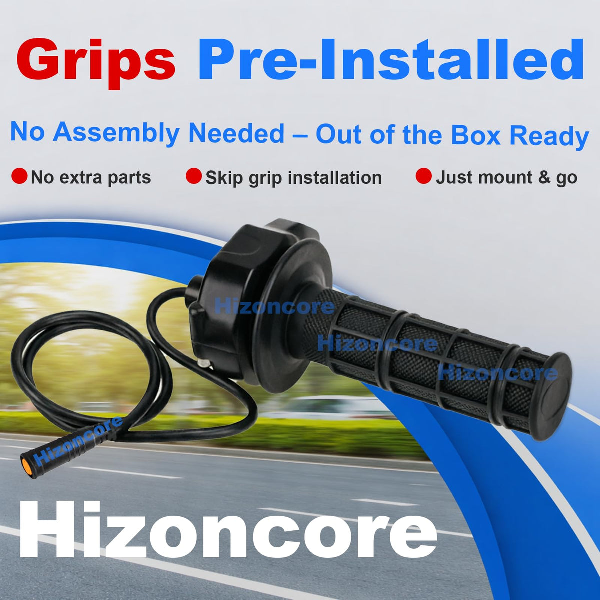 Hizoncore textured rubber grip close-up for improved non-slip control