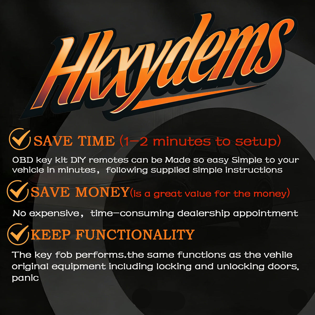 Hkxydems comparison of original remote and replacement showing exact button compatibility