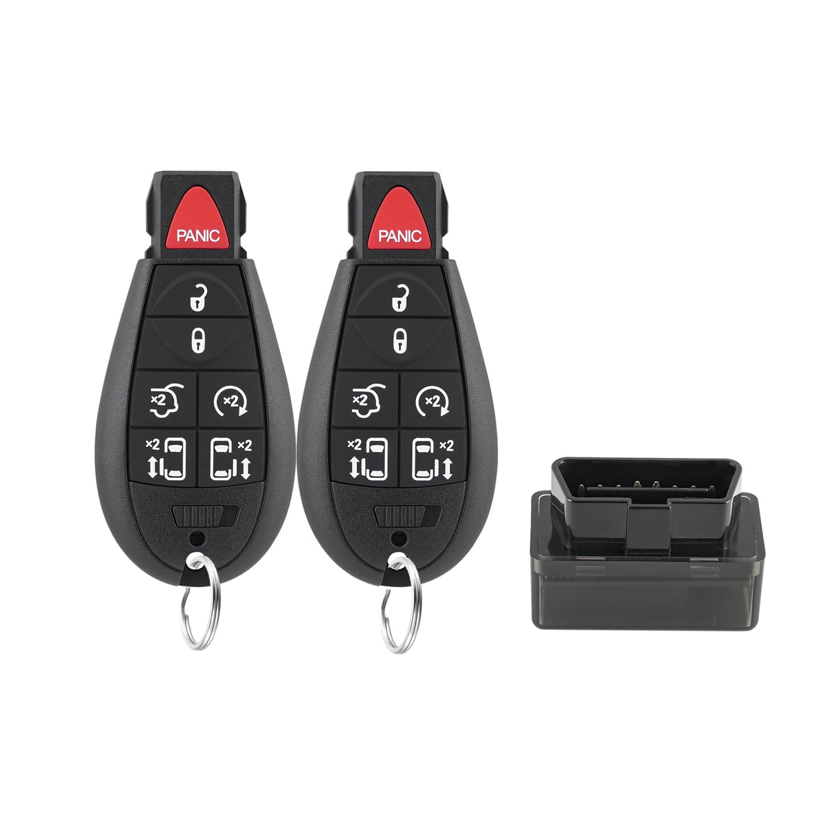 Hkxydems front view of two key fobs showing matching OEM look and easy replacement