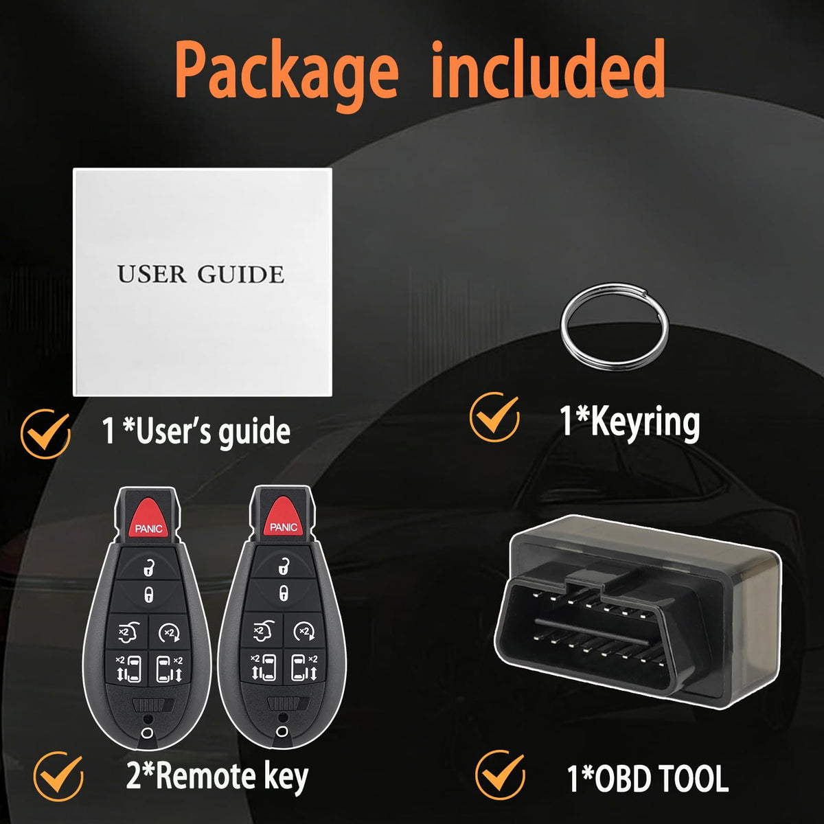 Hkxydems paired key fob next to vehicle ignition indicating successful installation