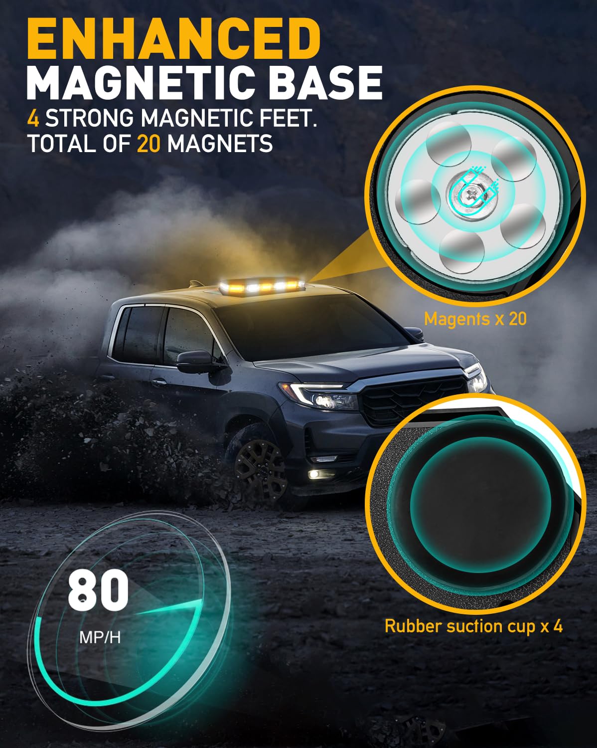 HLauto 406D installed on truck illustrating quick mount and visibility