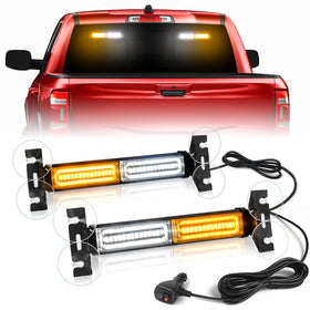 HLauto front view light bar showing bright amber and white LEDs for better visibility