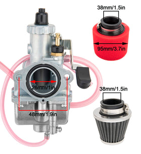 HLHgirl VM22 38mm air filter close-up showing foam element keeping debris out