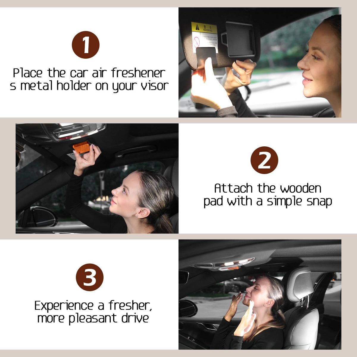 HLLNWB metal visor clip installed in a car demonstrating easy, low-profile mounting