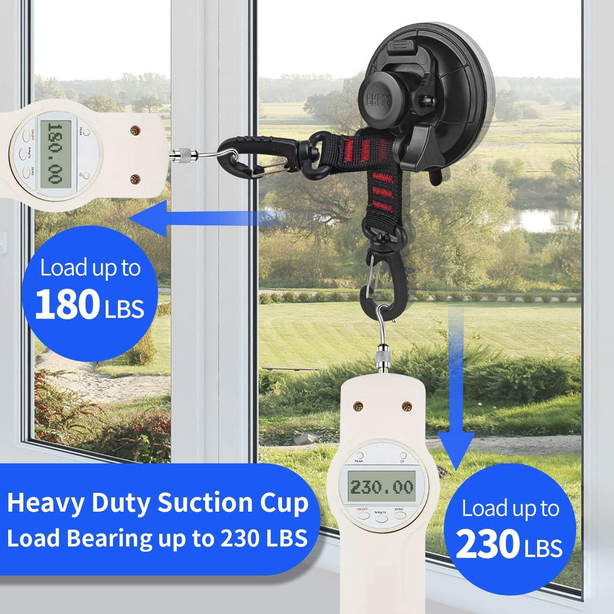 HLOGREE close-up of suction cup rim and vacuum seal highlighting durable ABS material