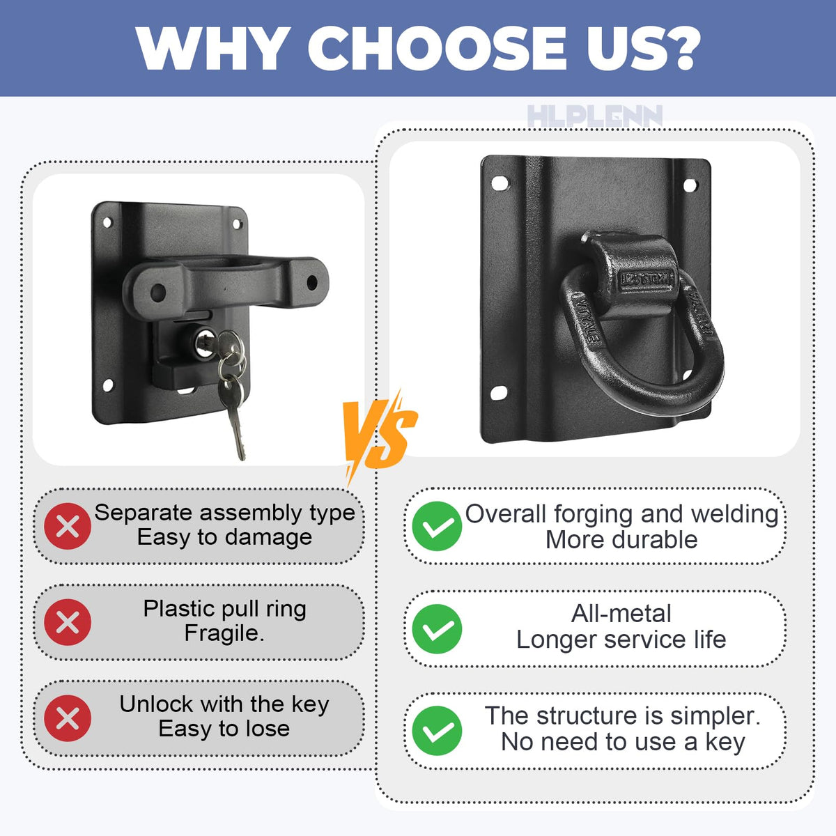 Hlplenn circlip hinge close-up demonstrating secure, rattle-free benefit