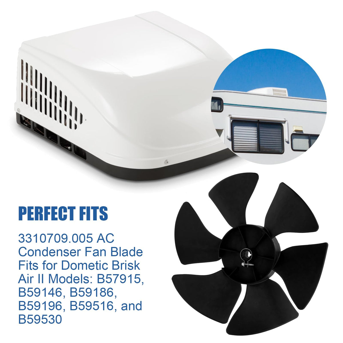 HLTIT fan blade beside ruler showing 10.5 inch size for correct fit