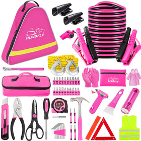 HLWDFLZ front view of pink emergency kit showing organized case and visibility benefit