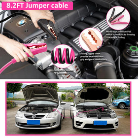 HLWDFLZ jumper cables and rubber-coated clamps emphasizing safer grip benefit