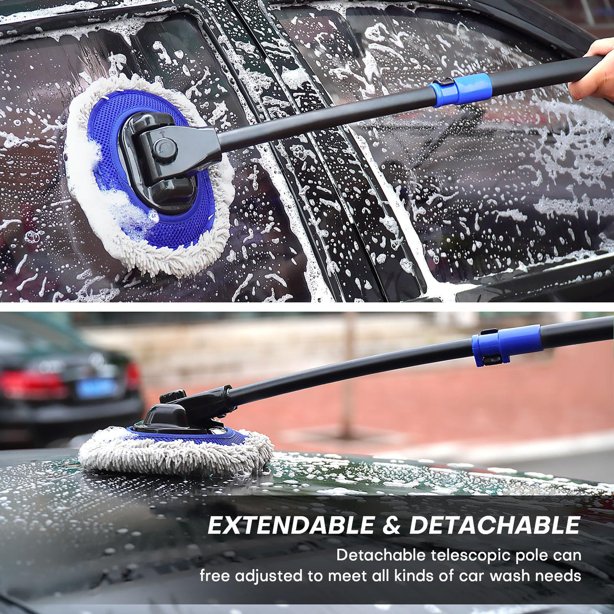 Hmdswa adjustable handle extended length demonstrating reach for tall vehicles