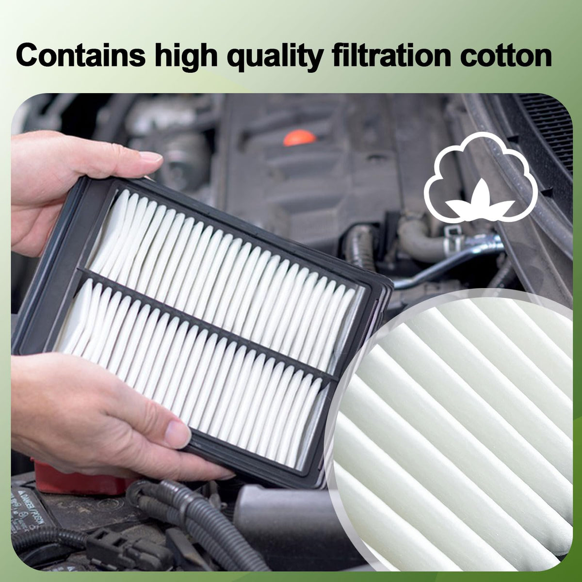 HMENG close-up of synthetic fiber structure for long-lasting airflow