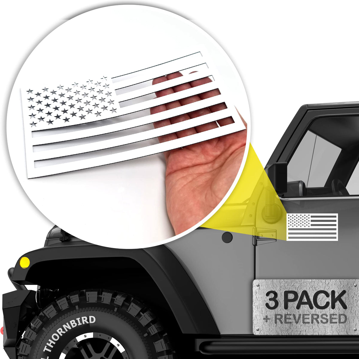 HMmagnets front flag on car door showing secure attachment