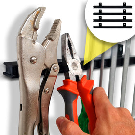 HMmagnets front view of four 12-inch bars showing compact storage benefit