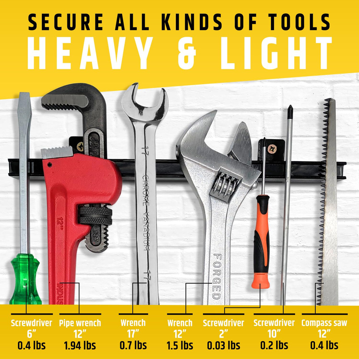 HMmagnets mounted on pegboard organizing workshop tools efficiently