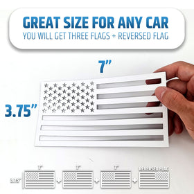 HMmagnets flag held in hand for scale and easy placement advantage