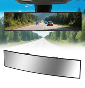 HmmtyRack front view of full 16 inch mirror showing wider rear coverage and clarity