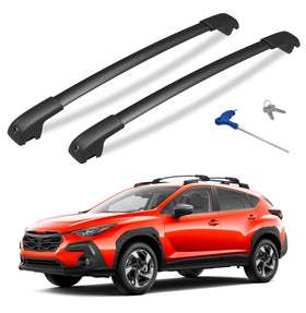 HmmtyRack front crossbar on Crosstrek showing clean integrated fit and stability