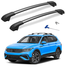 HmmtyRack front-mounted crossbar on Tiguan showing secure fit and clean look