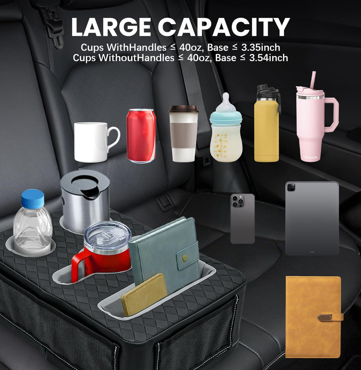 HmmtyRack top view displaying drink slots that secure varying cup sizes