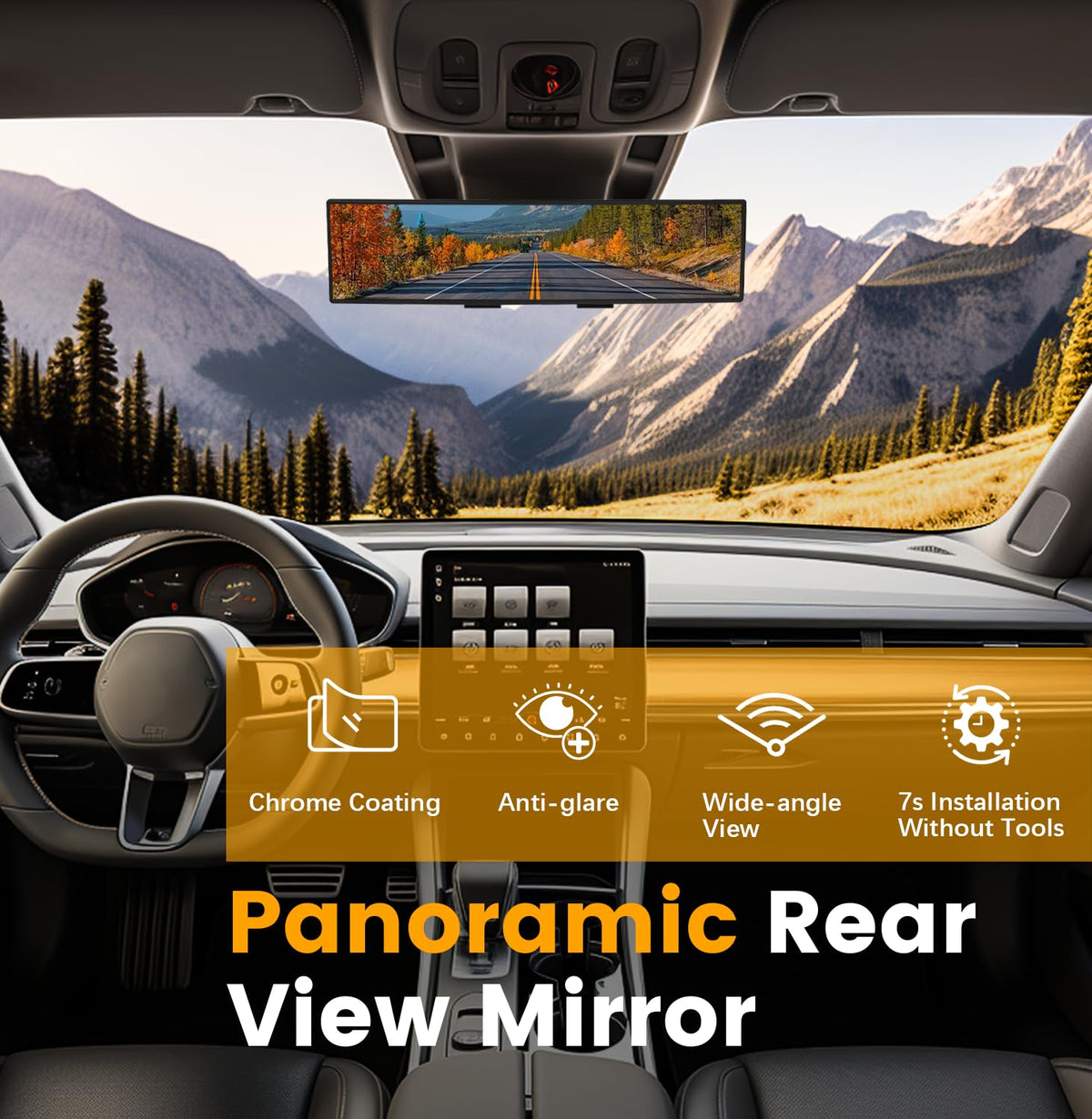 HmmtyRack HD glass reflection showing clear, distortion-free rear vision