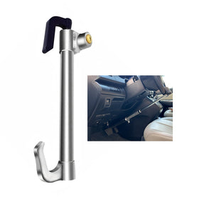 HMYMYHM front view locked on steering wheel showing visible theft deterrent