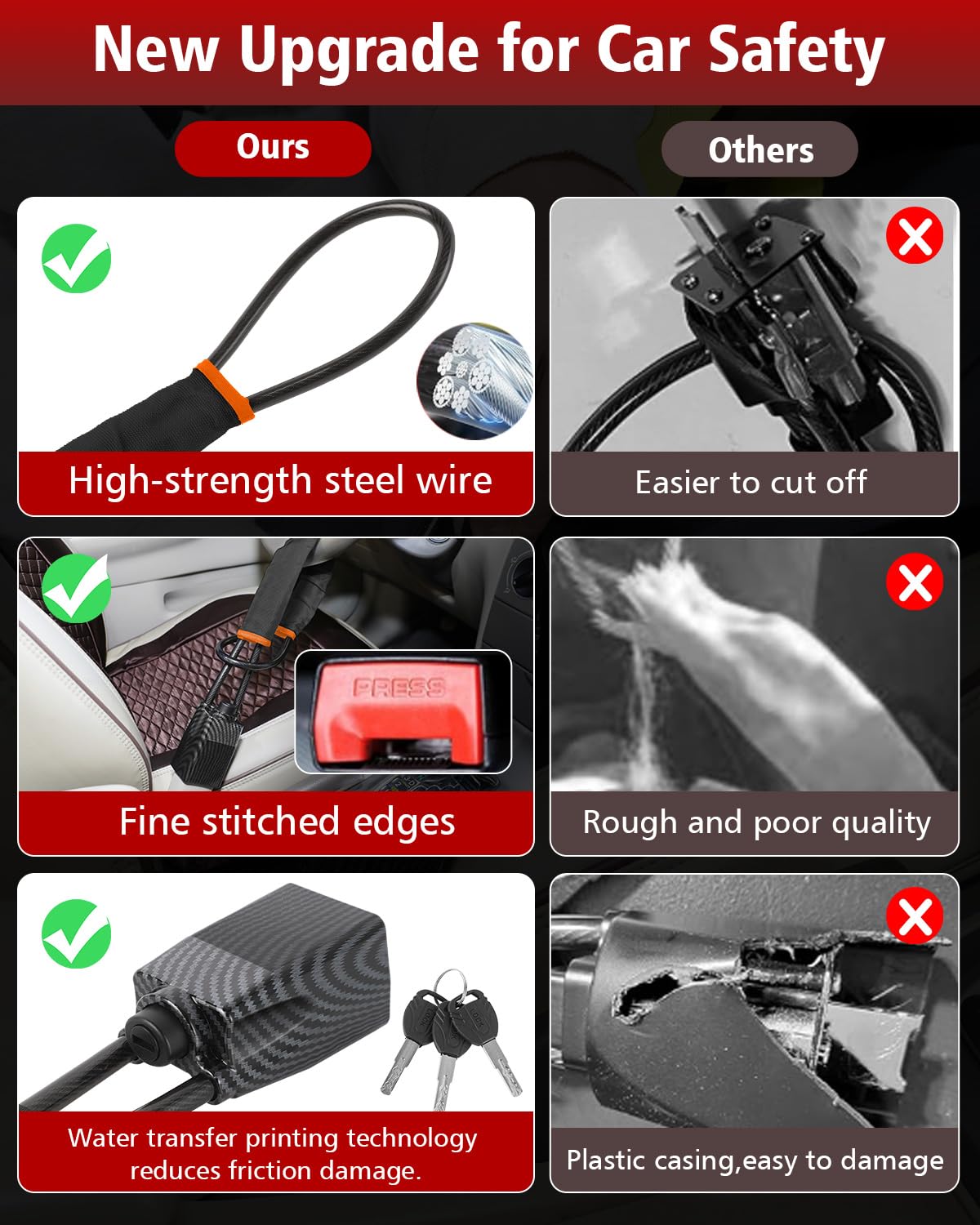HMYMYHM locking the seatbelt buckle to prevent grab-and-run theft