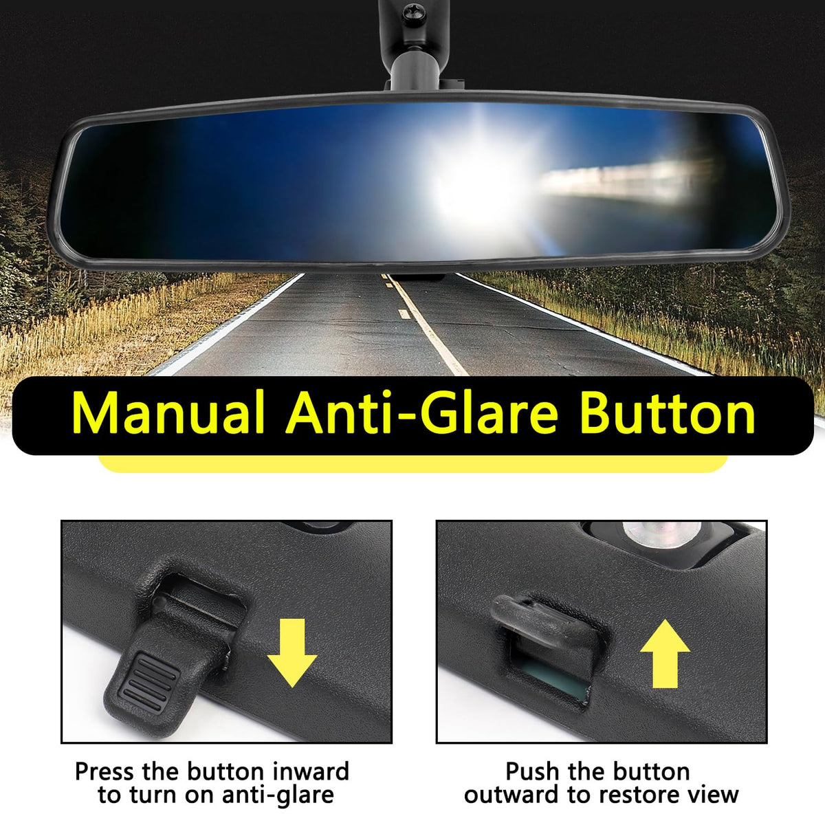 HNeekyr close-up of mirror glass reflecting road and reducing distortion