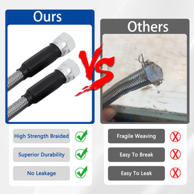 HNeekyr hose beside tape measure demonstrating 52-inch length for accurate fitment planning