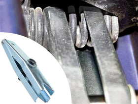 HNeekyr installed hinge on truck door showing improved alignment and smoother closing