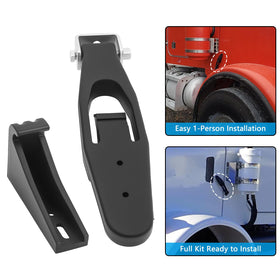 HNeekyr strap installed on Kenworth hood demonstrating secure hold and proper fit