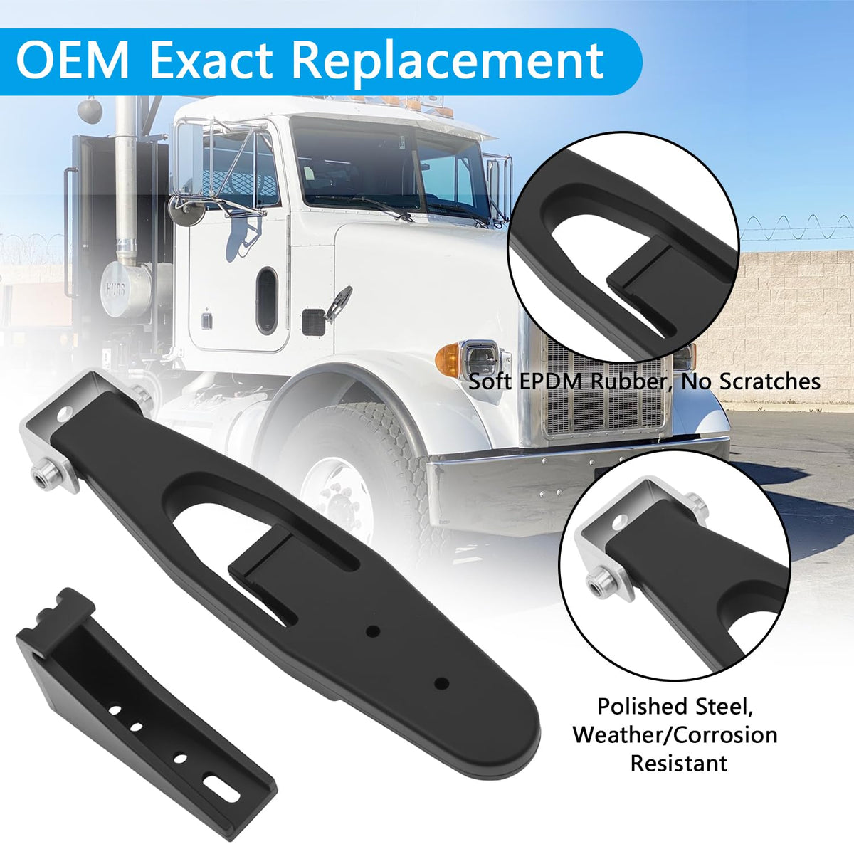 Truck maintenance scene with HNeekyr straps being replaced for quick shop-free repair