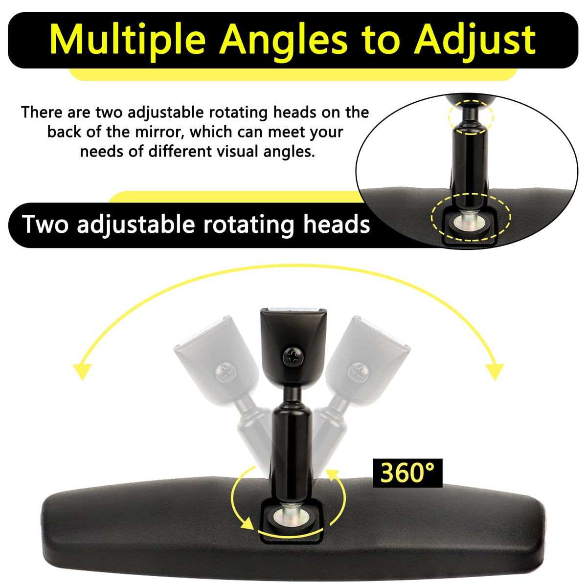 HNeekyr mirror mounted in Jeep Wrangler interior improving rear visibility