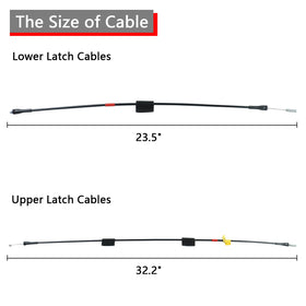 HNeekyr close view of upper and lower cable lengths showing correct sizing for fitment