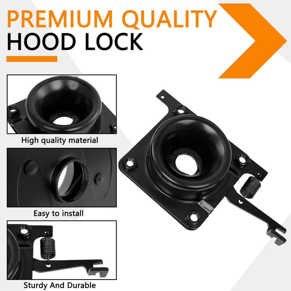 HNeekyr driver-side lower hood latch detail showing robust construction and secure hold