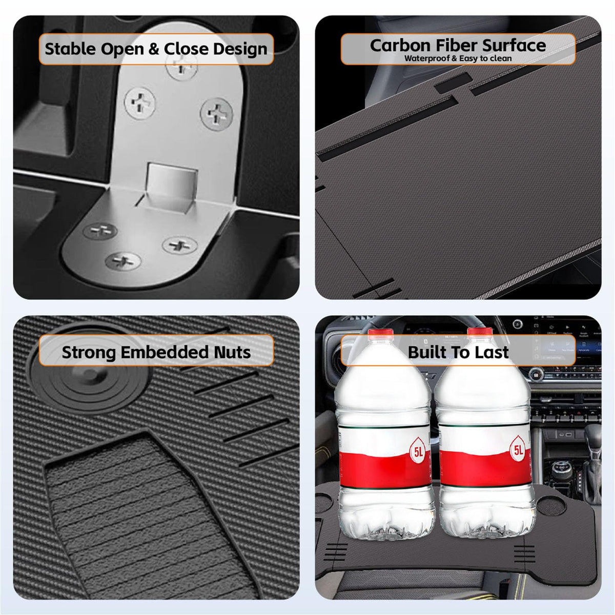 HOACHAN meal tray setup with plate and cup for easy in-car dining