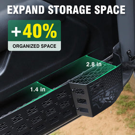 HOCHO installed on Jeep front door displaying increased storage and tidy cabin benefit