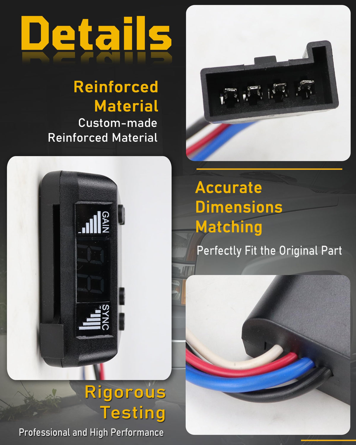 HocvrlX installed in dash of truck illustrating tidy fit and convenient access for adjustments