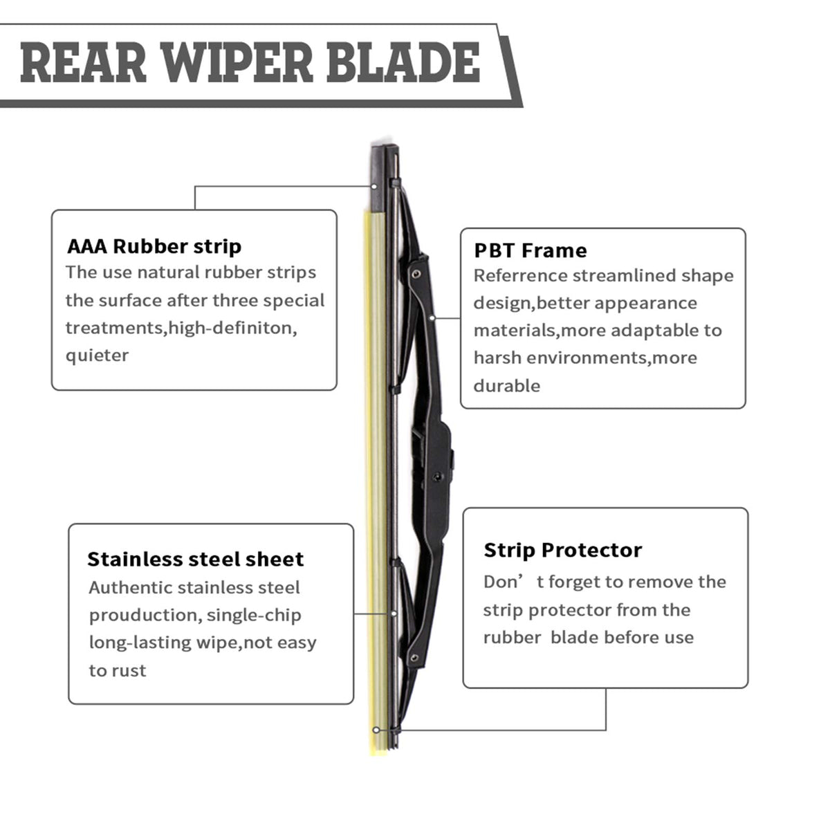 HODEE rear wiper installed on Chevy Traverse rear window demonstrating restored visibility