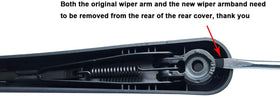 HODEE rear wiper next to ruler for scale helping confirm correct size and fitment