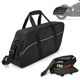 HODRANT front view of saddlebag liner showing organized pockets and quick access