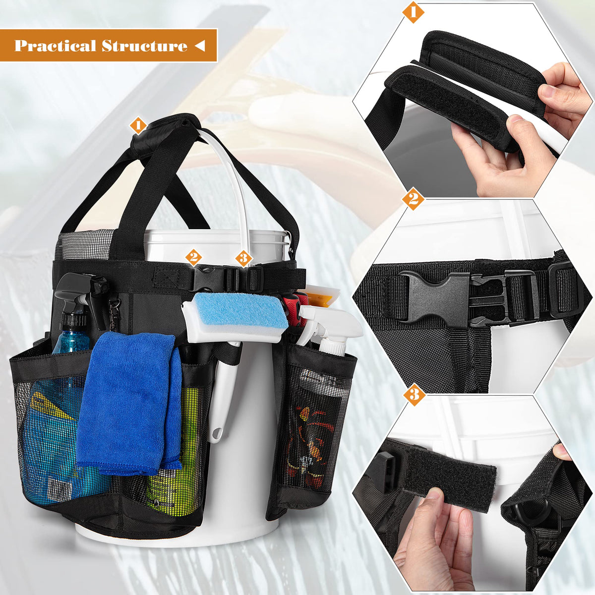 HODRANT internal net bag and elastic pocket displaying wet/dry separation benefits
