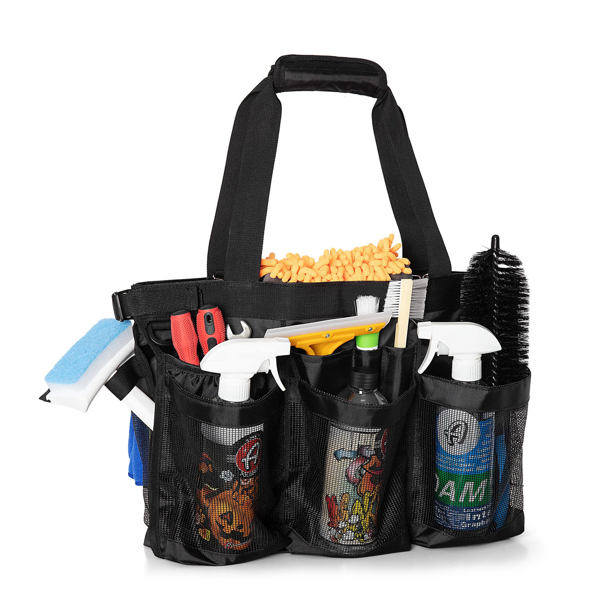 HODRANT lifestyle shot with organizer on bucket during gardening for easy transport