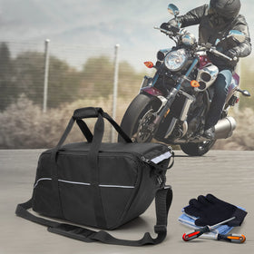 HODRANT lifestyle scene of rider carrying liner from bike to campsite
