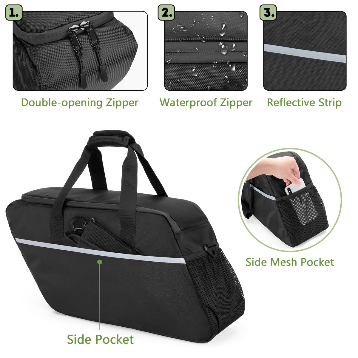 HODRANT padded handles and detachable shoulder strap for comfortable carrying