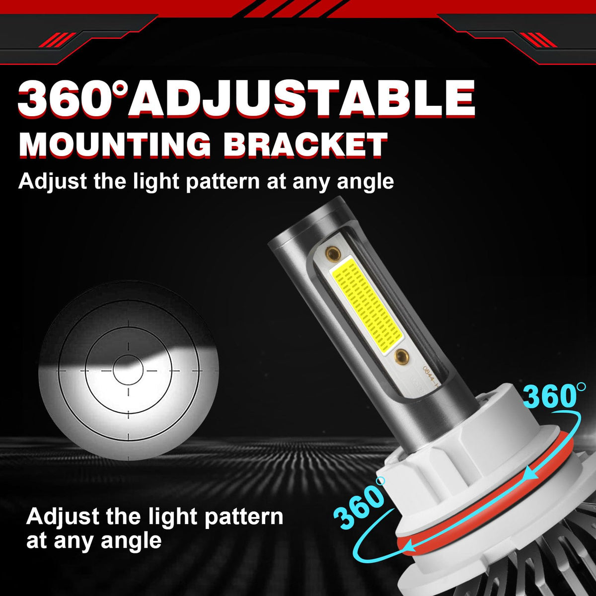 HOEDUI bulbs installed in Ford F150 housing showing plug-and-play fit