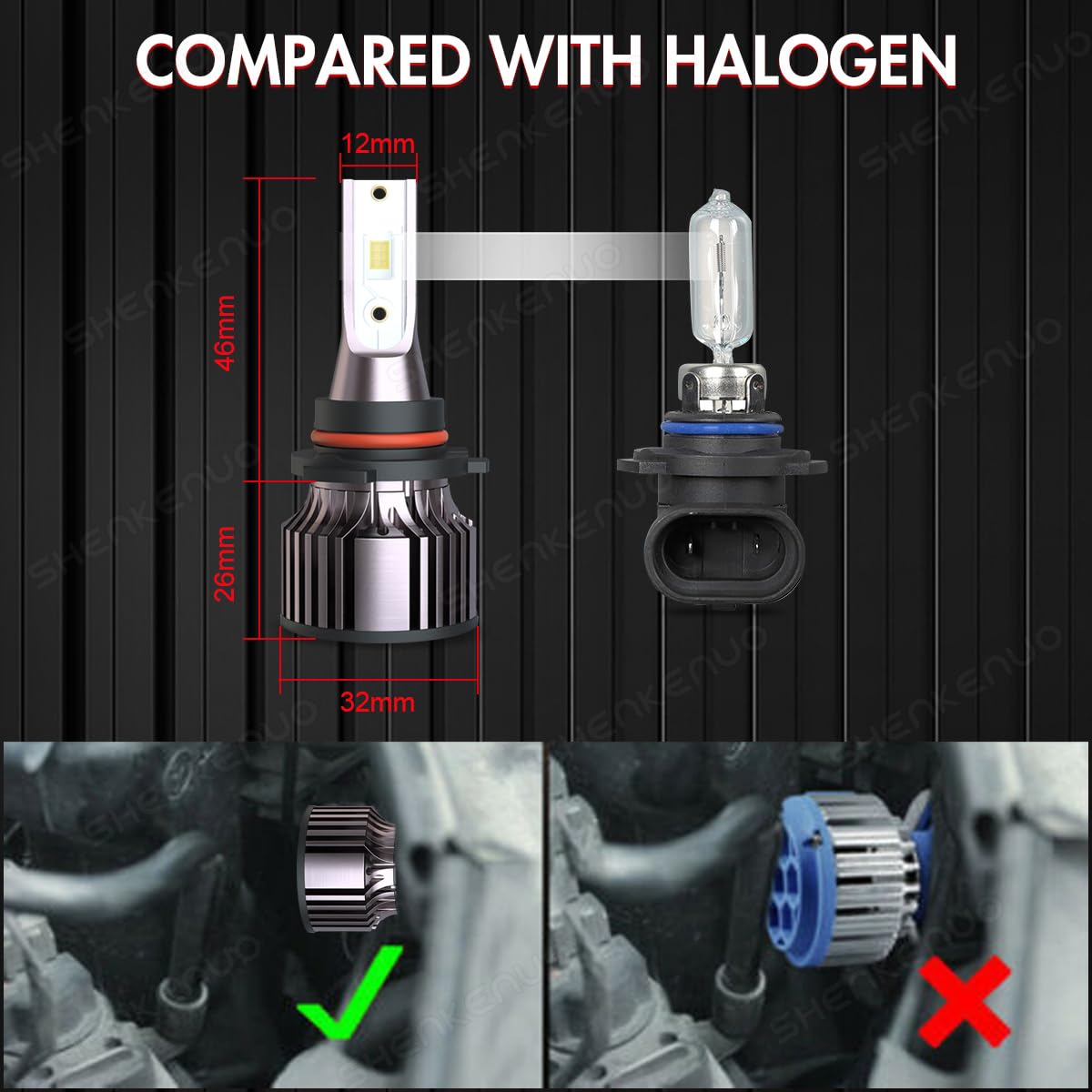HOEDUI bulb submerged to show IP68 waterproof protection for wet-weather reliability