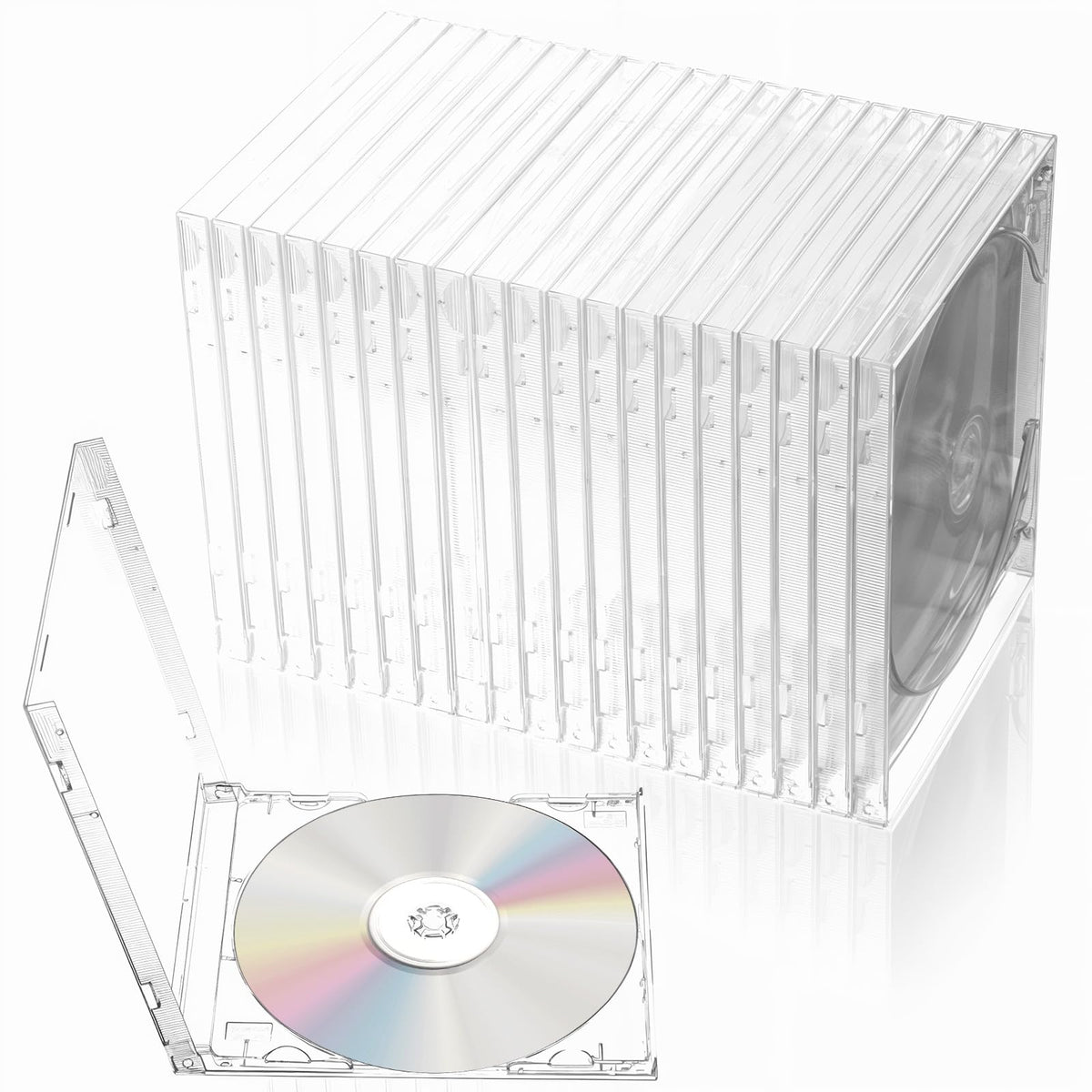HOFURME front view clear CD case showing transparent protection and easy identification